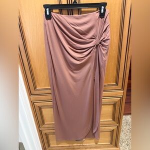 Pink Lily Asymmetrical Dusty Rose Skirt